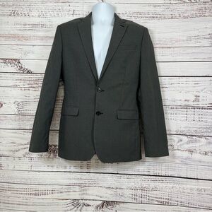 Express Photographer Gray Button Lined Blazer